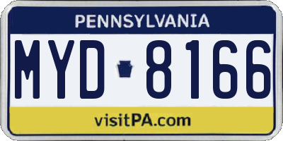 PA license plate MYD8166