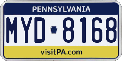 PA license plate MYD8168