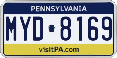 PA license plate MYD8169