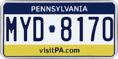 PA license plate MYD8170