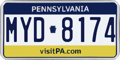 PA license plate MYD8174