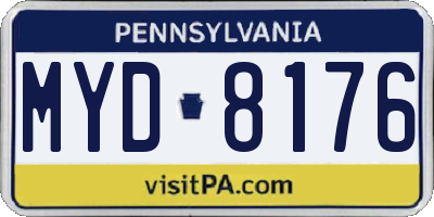 PA license plate MYD8176