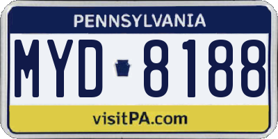 PA license plate MYD8188
