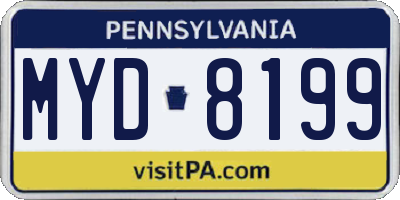 PA license plate MYD8199