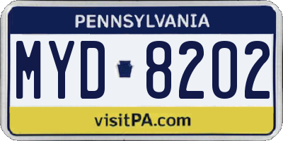 PA license plate MYD8202