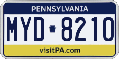 PA license plate MYD8210