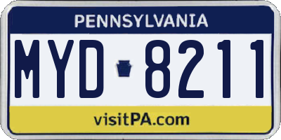 PA license plate MYD8211