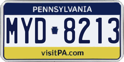 PA license plate MYD8213