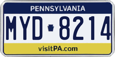 PA license plate MYD8214