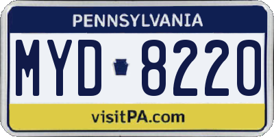 PA license plate MYD8220