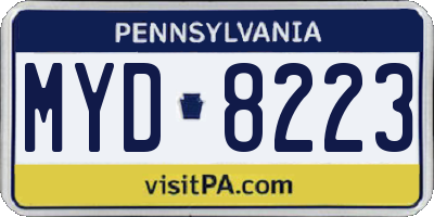 PA license plate MYD8223