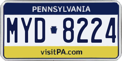 PA license plate MYD8224