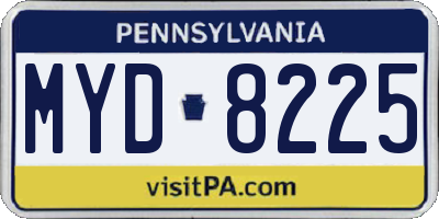 PA license plate MYD8225
