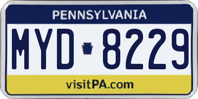 PA license plate MYD8229