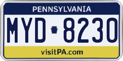 PA license plate MYD8230