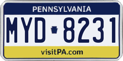 PA license plate MYD8231
