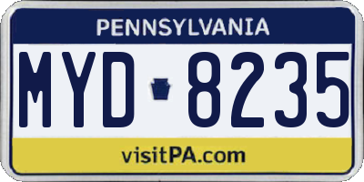 PA license plate MYD8235