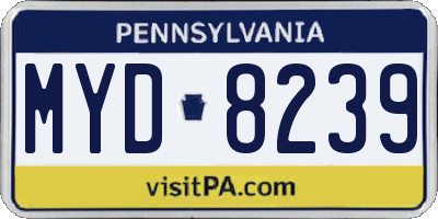 PA license plate MYD8239