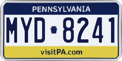 PA license plate MYD8241