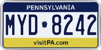 PA license plate MYD8242