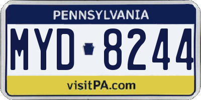 PA license plate MYD8244