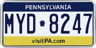 PA license plate MYD8247
