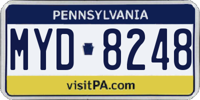 PA license plate MYD8248