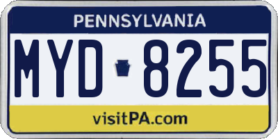 PA license plate MYD8255