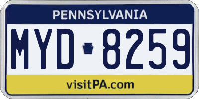 PA license plate MYD8259