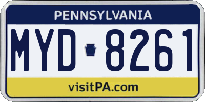 PA license plate MYD8261