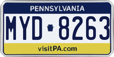 PA license plate MYD8263