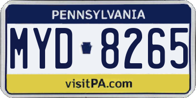 PA license plate MYD8265