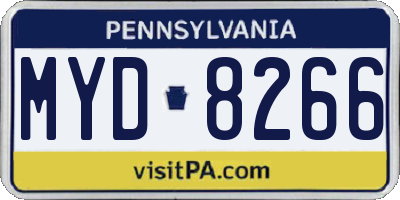 PA license plate MYD8266
