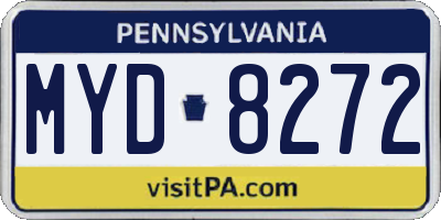 PA license plate MYD8272