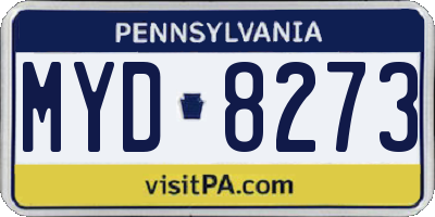 PA license plate MYD8273