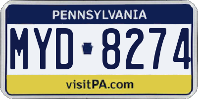 PA license plate MYD8274