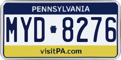 PA license plate MYD8276