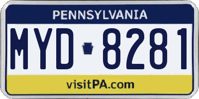 PA license plate MYD8281