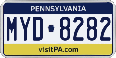PA license plate MYD8282