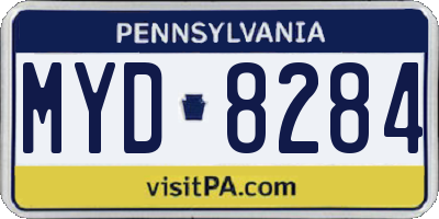 PA license plate MYD8284