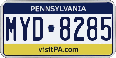 PA license plate MYD8285