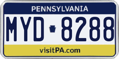 PA license plate MYD8288