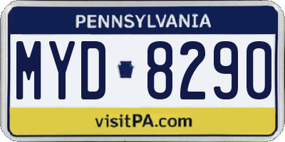 PA license plate MYD8290