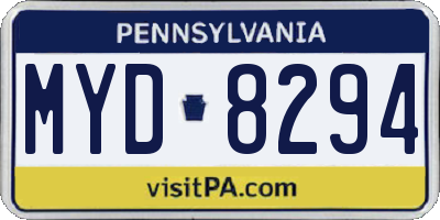 PA license plate MYD8294