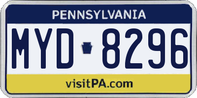 PA license plate MYD8296