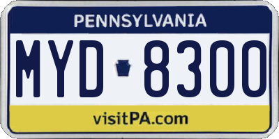 PA license plate MYD8300