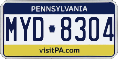 PA license plate MYD8304