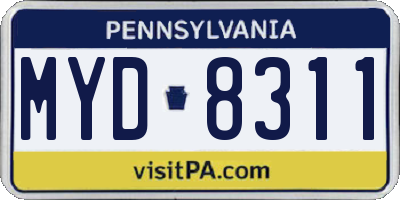 PA license plate MYD8311