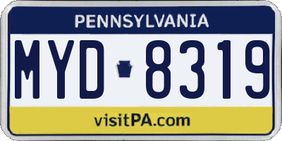 PA license plate MYD8319