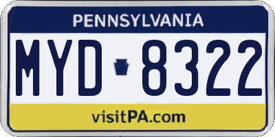 PA license plate MYD8322
